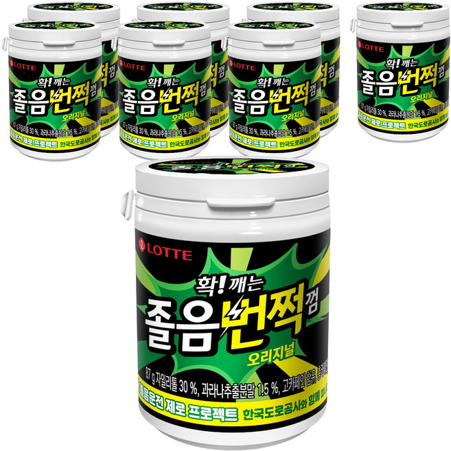 롯데웰푸드 졸음번쩍 껌, 87g, 8개