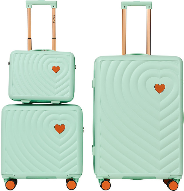 큐랑 하트시티 감성여행 캐리어 세트 14인치+18인치+28인치