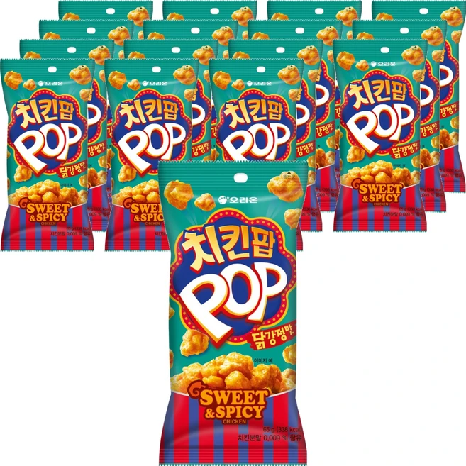 오리온 치킨팝 닭강정맛, 65g, 16개 - 쿠팡