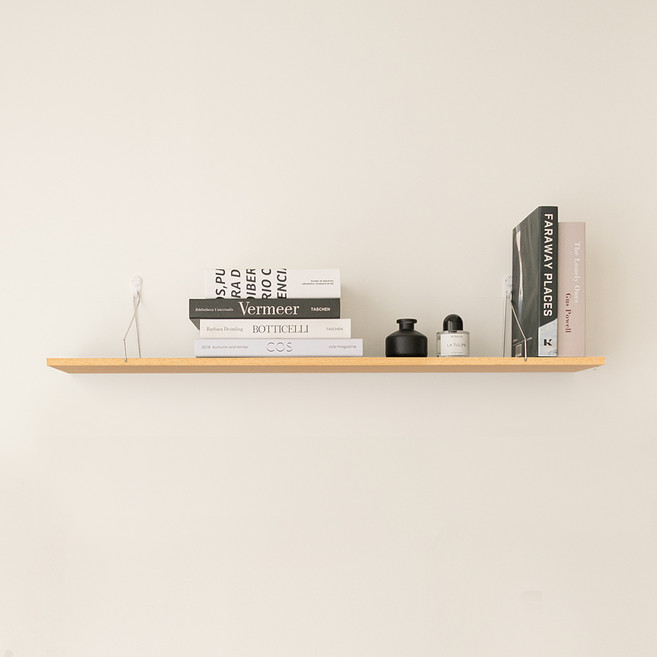 리빙공감 인테리어 우드 벽걸이 선반, 오크, 1단