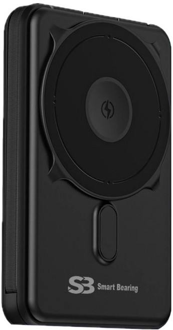 Smart Bearing 智慧魔力 支架自帶線磁吸無線快充行動電源 10000mAh Type-C, SB-Q7, 黑色