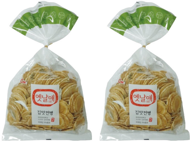 청우식품 옛날애 김맛전병, 250g, 2개