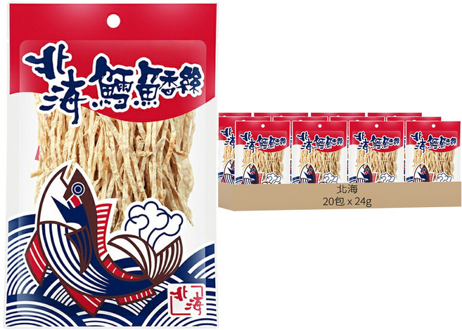 北海 鱈魚香絲, 24g, 20包