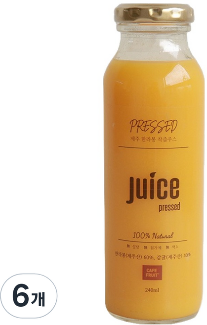 CAFE FRUIT濟州柑橘果汁, 6個, 240ml