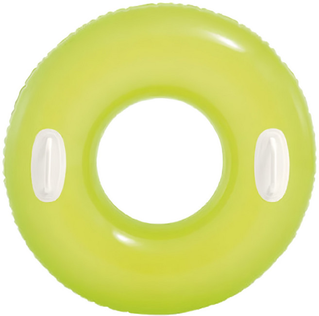 INTEX 亮彩雙握把充氣泳圈 直徑76cm 8歲以上適用, 顏色隨機, 1個