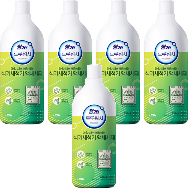 LION 獅王 Chamgreen 洗碗機專用洗潔精, 920ml, 5瓶