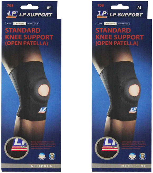 LP SUPPORT 標準型防護式膝護套 708, 2個, 黑色