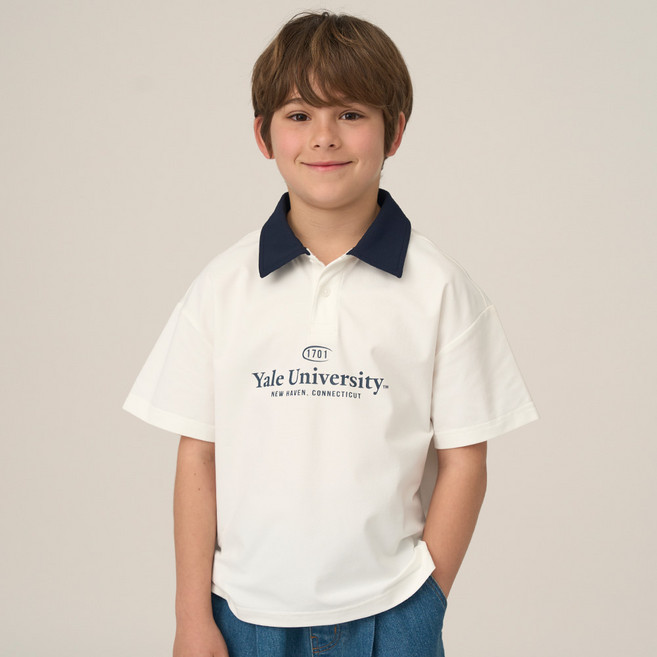 예일키즈 아동용 냉감 통기성 카라 배색 피케 반팔 티셔츠 YJCCPSE23283