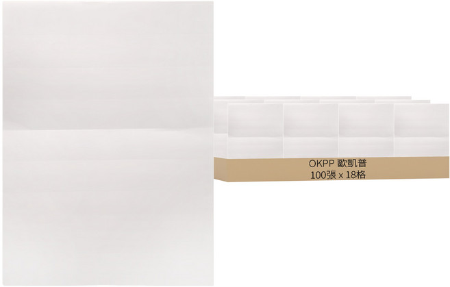 OKPP 歐凱普 A4柔光三用電腦標籤貼紙 直角 10.5 x 3.3cm, 18格, 100張