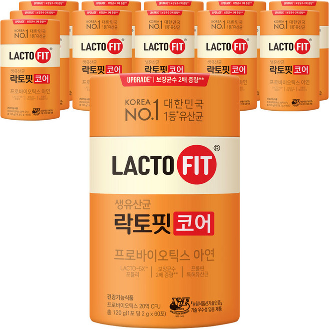 락토핏 정품 코어 유산균 60p, 120g, 12개