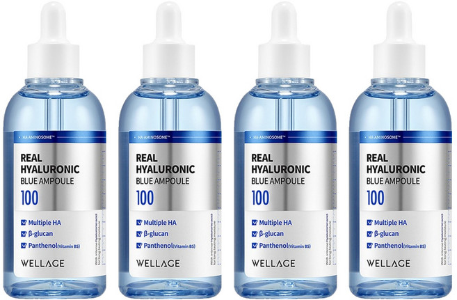 WELLAGE 唯拉珠 玻尿酸藍瓶保濕精華, 100ml, 4瓶