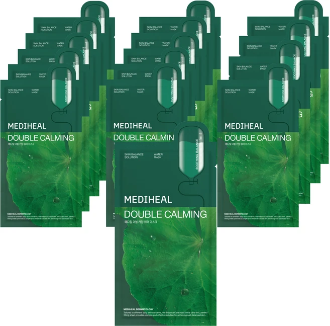메디힐 더블 카밍 워터 마스크 20ml, 1개입, 15개 - 쿠팡