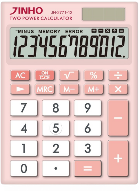 JINHO 京禾 12位元計算機 JH-2771, 粉色, 1個