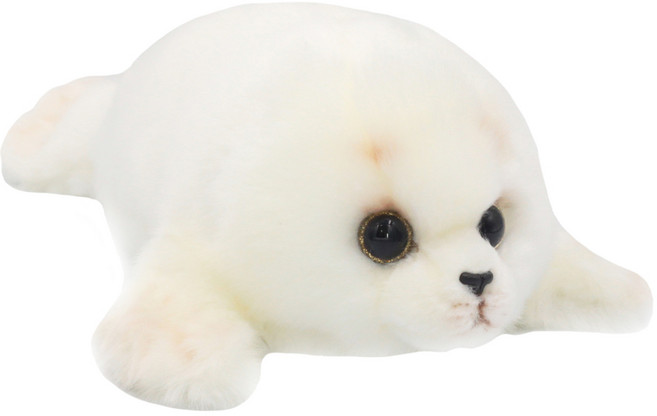 Mingle-ler 棉花糖海豹寶寶絨毛娃娃, 28cm, 白色, 1個