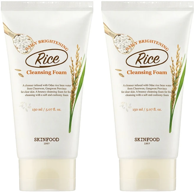 스킨푸드 라이스 데일리 브라이트닝 클렌징 폼, 150ml, 2개 - 쿠팡