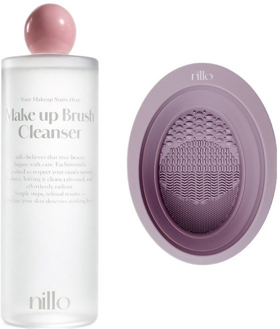 닐로 메이크업 브러쉬 클렌저 + 클렌징 패드 퍼플, 500ml, 1개