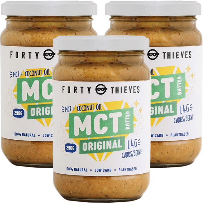 FORTY THIEVES 紐西蘭MCT堅果花生醬 原味, 3個, 290g