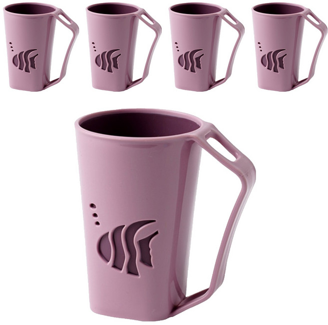 놀자리빙 피쉬 거꾸로 양치컵, 진핑크, 5개