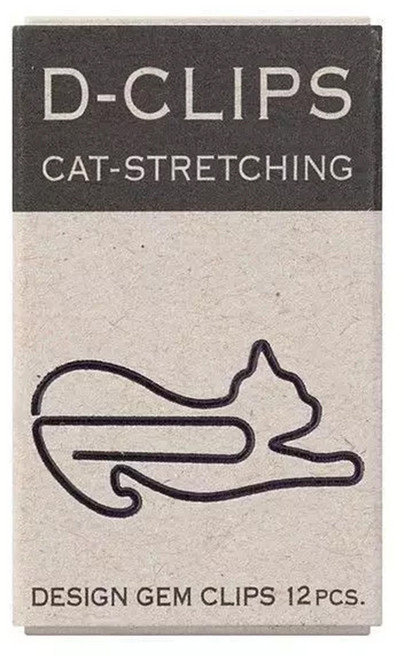 日本 MIDORI 動物迴紋針 伸懶腰貓咪 43350, 12個, 1盒