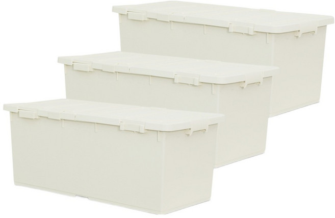 라이피스트 트레인 언더베드 리빙박스, 아이보리, 3개