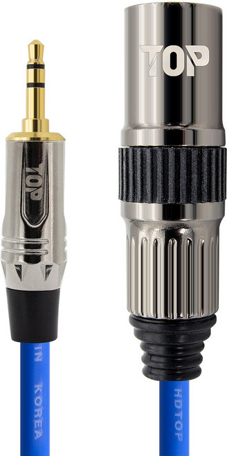 HDTOP국산3.5스테레오XLR수마이크케이블 7m, 블루, 1개, HT-TP3759