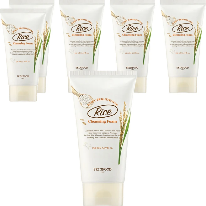 스킨푸드 라이스 데일리 브라이트닝 클렌징 폼, 150ml, 6개 - 쿠팡
