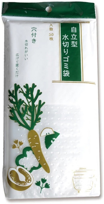 SHIMOYAMA 超大容量可立式瀝水/洗菜/廚餘垃圾袋 30入, 透明色, 1袋