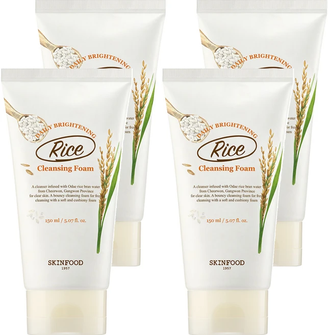 스킨푸드 라이스 데일리 브라이트닝 클렌징 폼, 150ml, 4개 - 쿠팡
