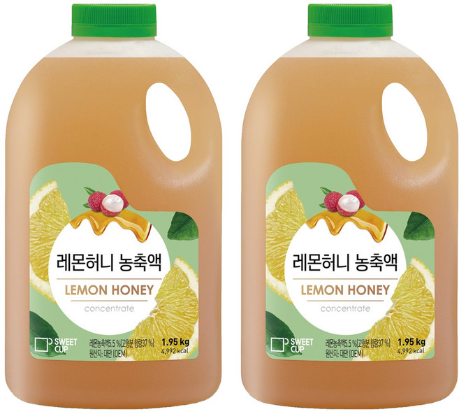 스위트컵 레몬허니 농축액, 1.95kg, 2개
