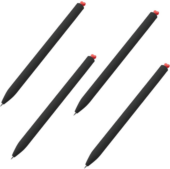 카코 알파 하트 Ver 2 젤펜 0.5mm, 블랙, 4개