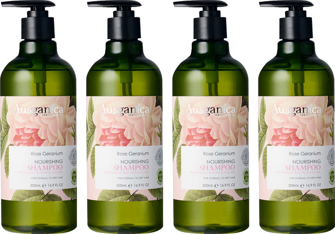 Ausganica 澳潔蕬 頂級有機成份玫瑰天竺葵保濕洗髮精, 500ml, 4件