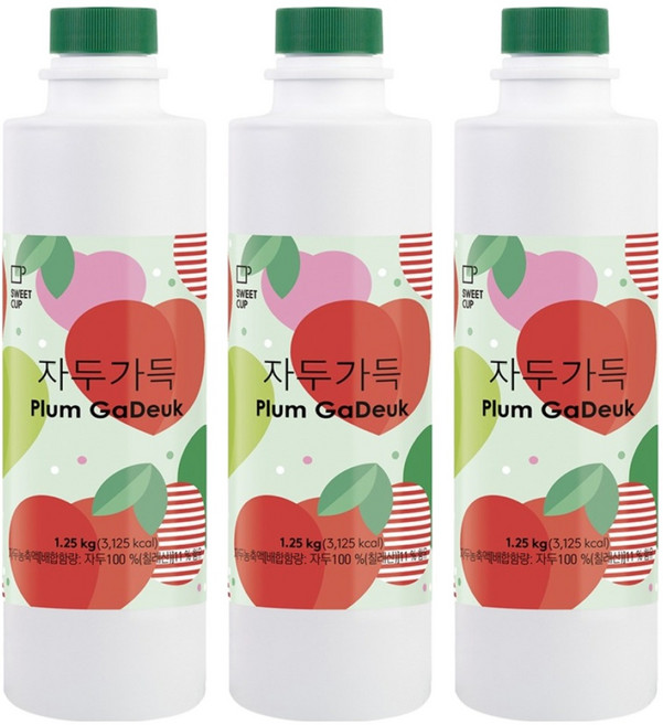 스위트컵 자두가득 농축액, 3개, 1.25kg