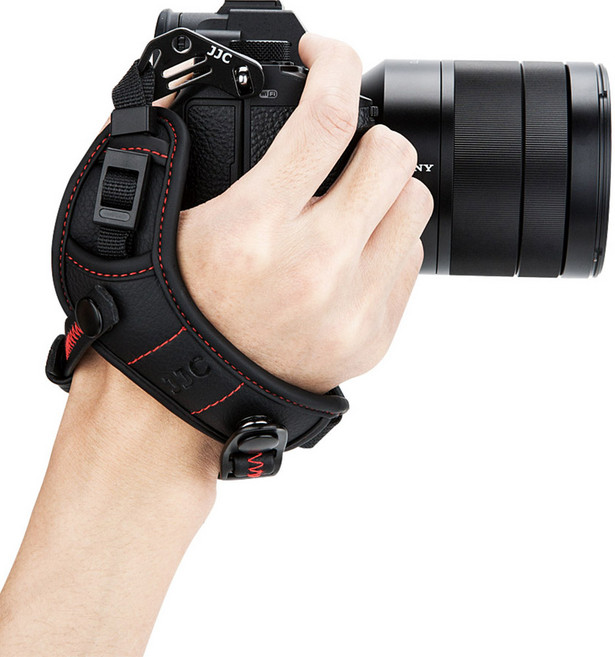 JJC 퀵릴리즈 카메라 가죽 손목 핸드스트랩, 1개, HS-ML1M 레드