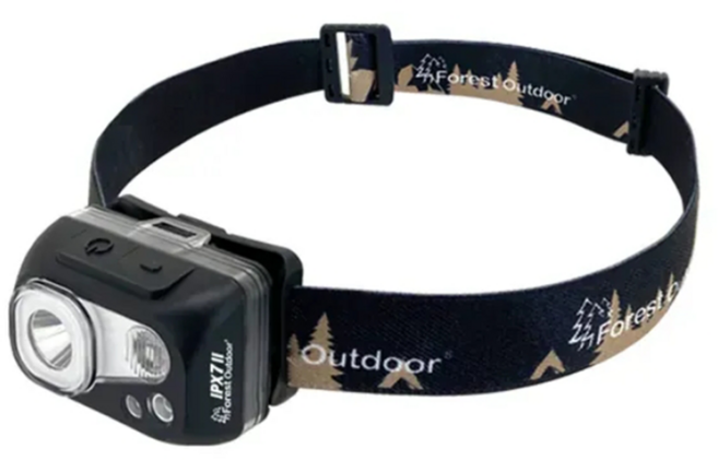Forest Outdoor 群森戶外 IPX7 II 防水遠近光感應頭燈, 黑色, 1個