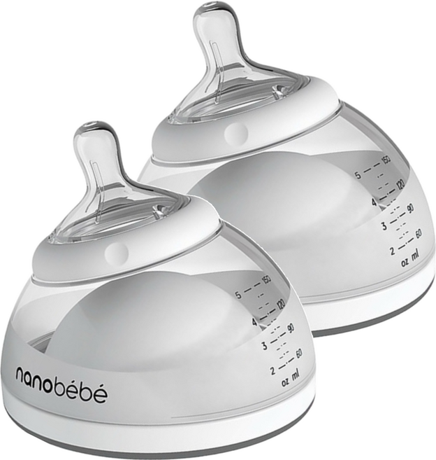 nanobebe 母乳奶瓶 0歲以上, 太空灰, 150ml, 2個