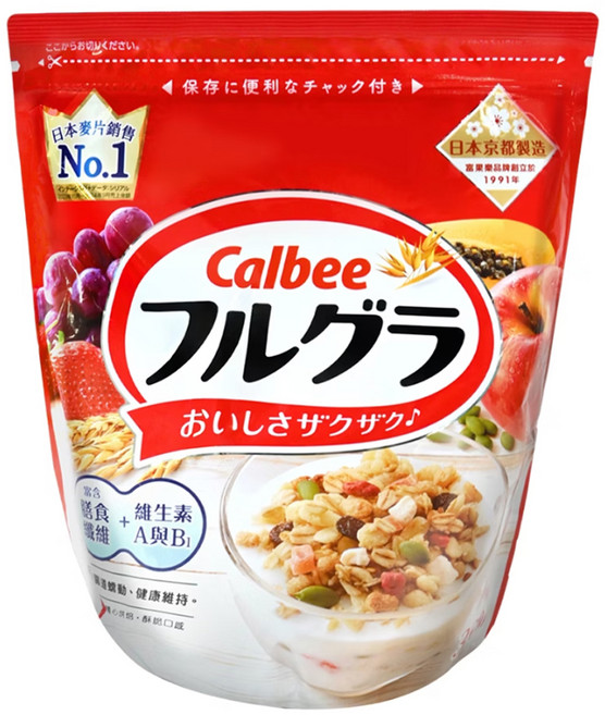 Calbee 卡樂比 Frugra 富果樂 水果麥片, 380g, 1包