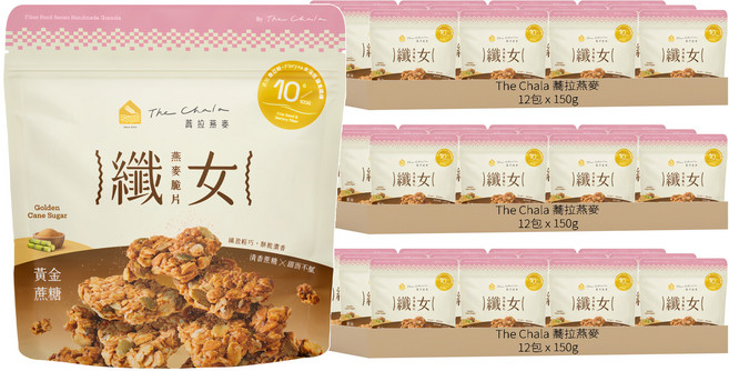 The Chala 蕎拉燕麥 纖女燕麥脆片 黃金蔗糖, 150g, 36包