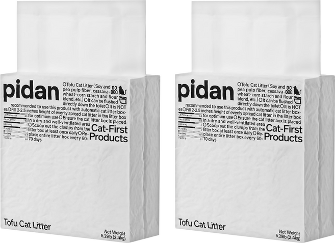 pidan 寵物貓砂 豆腐混合貓砂, 原味, 2.4kg, 2包
