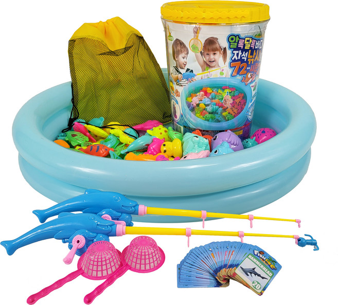 키즈팡팡 알록달록 바다어부 낚시놀이 시즌2 72p 세트, 혼합색상, 1개