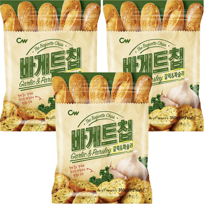 CW 大蒜麵包餅乾 蒜香巴西里口味, 350g, 3包