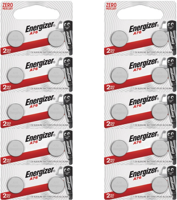 에너자이저 알카라인 A76 LR44 코인건전지, 10개입, 2개