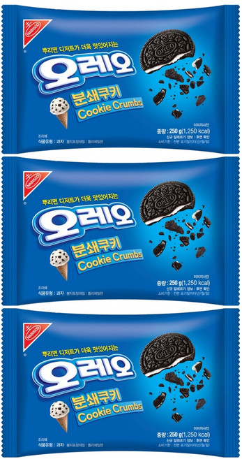 오레오 분쇄쿠키, 250g, 3개
