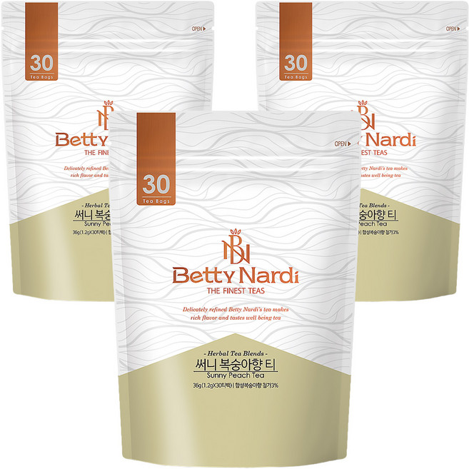 베티나르디 써니 피치 티 티백 30p, 1.2g, 30개입, 3개