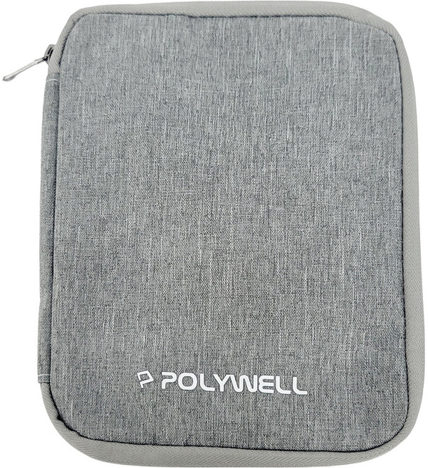 POLYWELL 寶利威爾 大容量收納包單層 18.5 x 14 x 2cm, PW15-T65-0345, 灰色, 1個