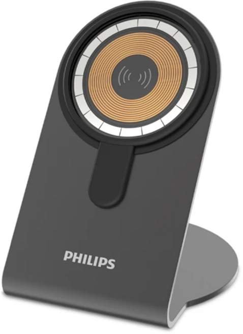 PHILIPS 飛利浦 磁吸無線快充充電器1.25M手機架組合 含傳輸線 DLK3535Q 手機架95.5 x 88.5 x 131cm + 傳輸線125cm 178g, 黑色, 1組