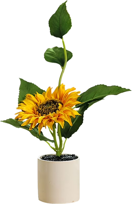 Floral M 盛夏小太陽向日葵仿真綠植, 1個, 黃色