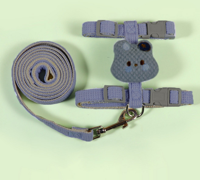 반려동물 요런개 큐티 토끼 하네스 + 리드줄 세트, 02블루, 1세트