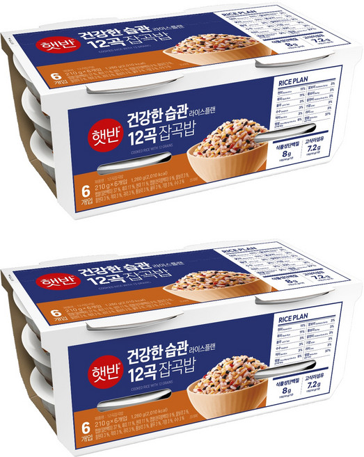 햇반 12곡 잡곡밥, 210g, 12개
