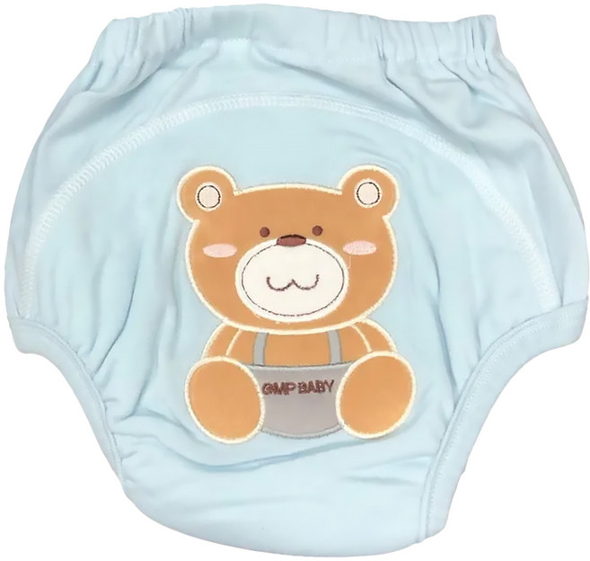GMP BABY 大熊超吸排棉學習褲 100%純棉, 藍色, 1件