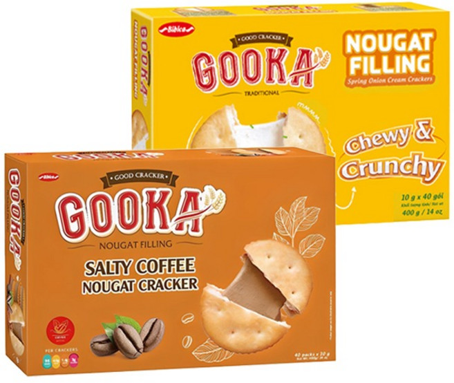 비비카 구카 누가 필링 크래커 400g + 솔티 커피 누가크래커 400g, 1세트